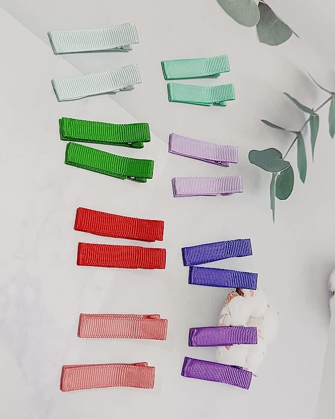 40PCS Boutique Fully Lined DIY Alligator Hair Clips 1.8" Baby Hair Barrettes for Fine Hair Infants Baby Girls Toddlers Kids (20 Colors in Pairs-Dark Multicolor)