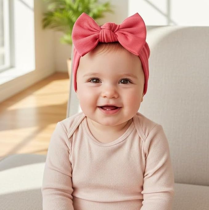 Baby Girl Headbands-Infant,Toddler Cotton Handmade Hairbands with Bows Child Hair Accessories