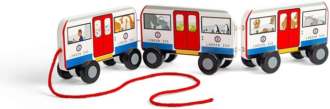 Bigjigs Toys London Pull Along Tube Wooden Pull Along Toy for Children, Sustainably Made Baby & Toddler Gifts, from 18 Months