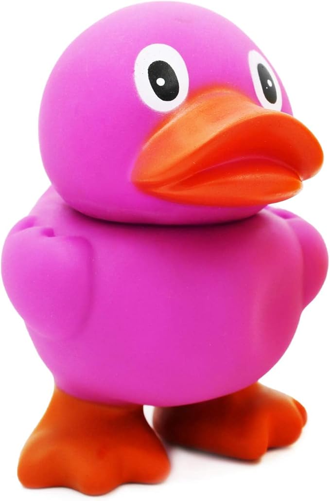 The Dreidel Company Jumbo Rubber Duck Toy with Flippers, Giant Rubber Duckies for Kids, Bath, Baby Shower, Birthday, Pool Activity, 6.5" Tall (2-Pack Assorted)