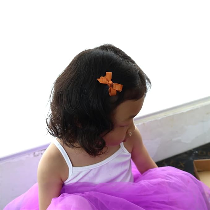 12 PCS Baby Bow Bangs Hair Clips Tiny Snap Clip for Infant Toddler Girl Mini Grosgrain Ribbon Hair Bow Barrettes Girls Hair Accessories (1.75" jojo bow Popular 12 colors)