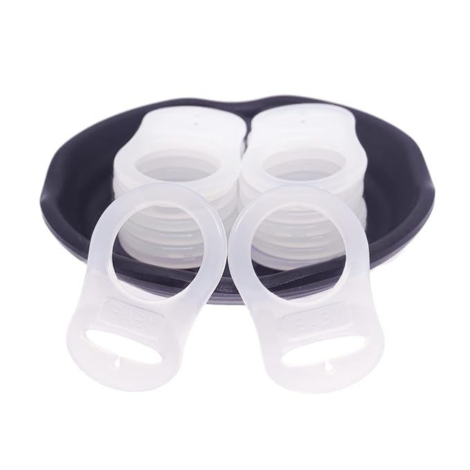 Soft Silicone Adapter Rings Baby Pacifier Clips Holders for Button Style Dummy Soother Teething Ring (White) 10pcs …