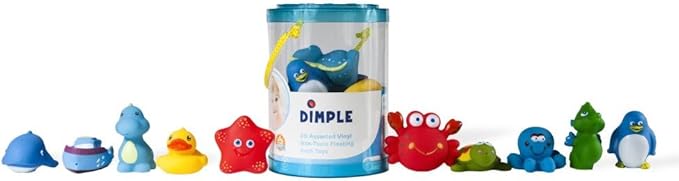 2 Sets of Dimple Floating Bath Toys (Total 40 Pieces), Sea Animals Squirter Toys for Boys & Girls, Assorted Sea Animals, Squeeze to Spray! Tons of Fun, Great for Kids & Toddlers