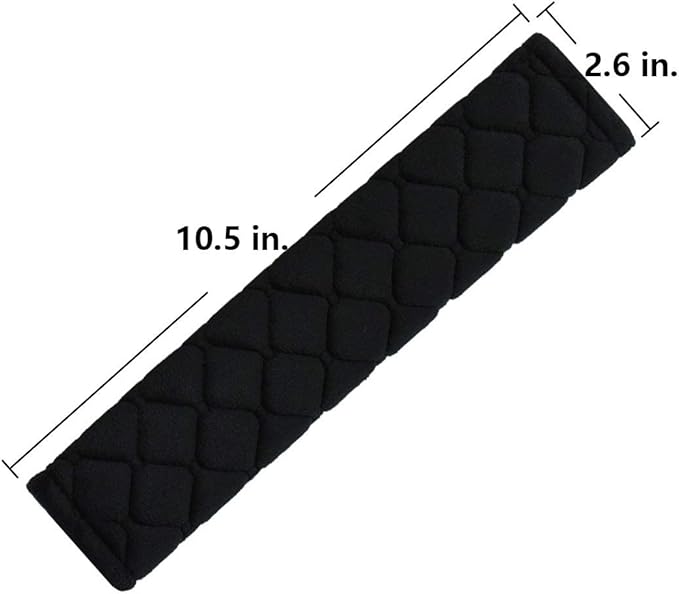 MIRKOO Car Seat Belt Cover Pad, 2-Pack Soft Car Safety Seat Belt Strap Shoulder Pad for Adults and Children, Suitable for Car Seat Belt, Backpack, Shoulder Bag, Laptop Computer Bag (Black)