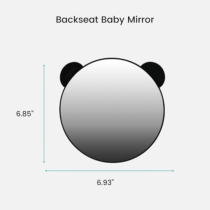 Lulyboo Baby Car Seat Mirror with Wide View, Crystal-Clear Reflection, Adjustable, Lightweight & Shatterproof, Easy Install, Secure Fit, Charming Bear Design for Safe Monitoring