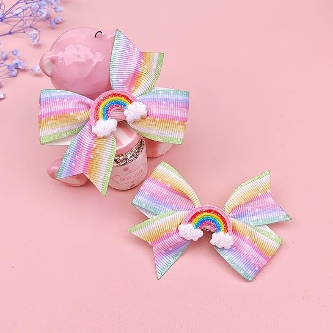 Baby Rainbow Cloud Headband Girls Hair Clips Pin Cloud Hair Band Rainbow Headwear BBG17 (Hair Clips-A)