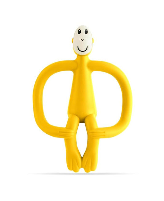 Matchstick Monkey Original Teether & Gel Applicator – Silicone Baby Teether, Easy-to-Grip, BPA-Free, Supports Self-Soothing & Early Brushing, 3 Months+, 4 Inches, Yellow