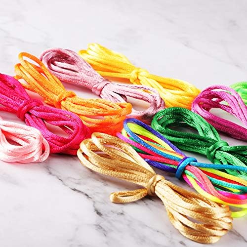 Poen 10 Pieces Cats Cradle String Finger Game String Cats Cradle Game Book Toy Supplies, 65 Inch Long, 10 Colors