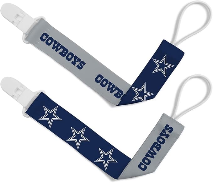 BabyFanatic Officially Licensed Unisex Pacifier Clip 2-Pack - NFL