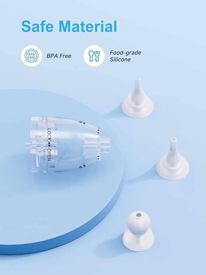 Nasal Aspirator Replacement Parts Compatible with GROWNSY, X-Bosak, Watolt Nose Sucker for Baby & Toddlers, Suction Chamber and 6pcs Silicone Tips Replacement Kit