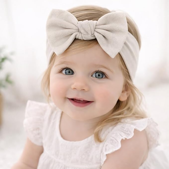 Baby Girl Headbands-Infant,Toddler Cotton Handmade Hairbands with Bows Child Hair Accessories