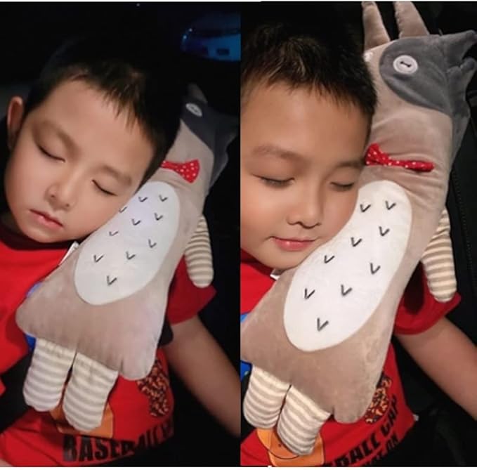Kids Seat Belt Pillow Cartoon Car Travel Pillow Neck Support Car Pillow Seat Belt Shoulder Cover Pillow Headrest Shoulder Pillow Soft Auto Seat Belt Cushion Back Cushion Car Trim