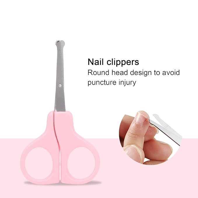 Baby Scissors, Baby Nail Clipper Long Lasting for Infant for Home(pink)