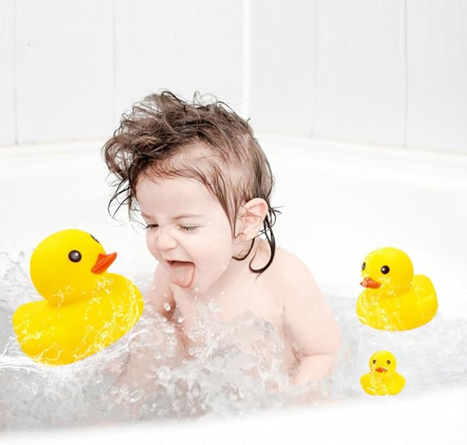 No Hole Huge Yellow Rubber Ducks Waterproof Bath Duck Toys for Toddlers Boys Girls,Mold Free Large Ducks Baby Shower Duck Decorations Party Favors (Large 7.1''-1pcs)