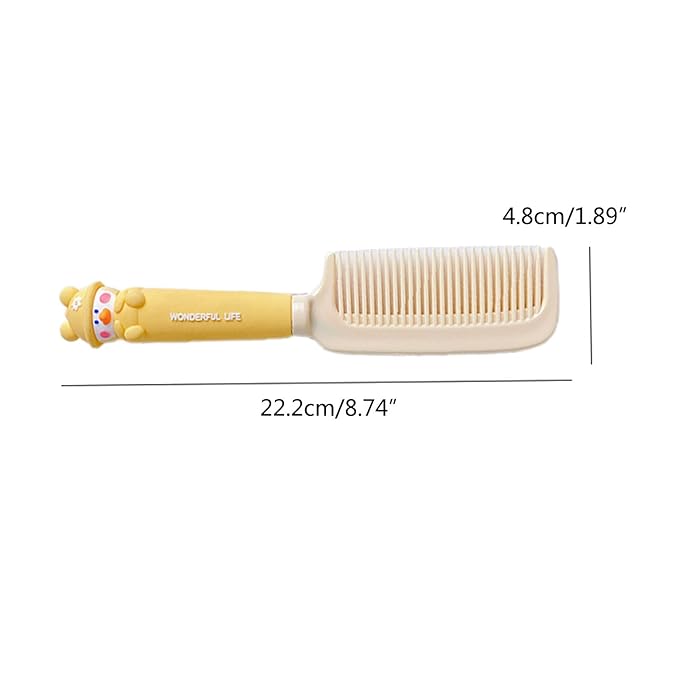Finest-Teeth Children's Hair Comb & Brush Set for Newborns to Infant Girls with Long Teeth for Cleaning & Massage