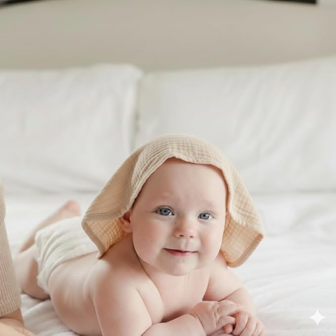 Muslin Baby Washcloths for Newborns, Pack of 8, 11"x11", Super Soft Cotton, Absorbent and Gentle, Baby Cotton Wipes, Baby wash Cloths