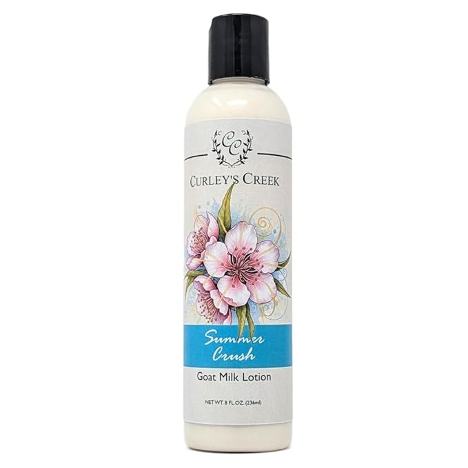 Curley's Creek Goat Milk Lotion | Handmade Natural Skincare | 4 ounce & 8 ounce 8 ounce, Summer Crush (Pistachio Vanilla)