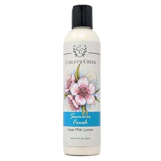 Curley's Creek Goat Milk Lotion | Handmade Natural Skincare | 4 ounce & 8 ounce 8 ounce, Summer Crush (Pistachio Vanilla)
