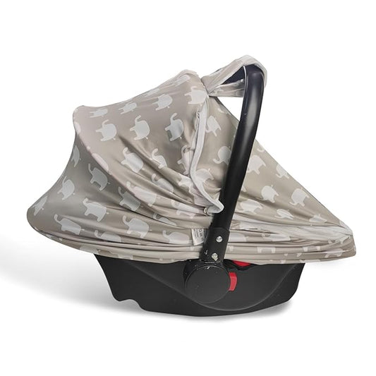 Little Tots Baby Car Seat Canopy Cover, Breathable Sun Shade, Full Privacy for Newborns & Infants, Universal Fit for Boys & Girls