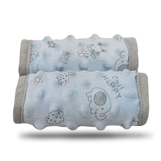 DODO NICI car seat Strap Cover for Baby, seat Belt Cover Cushion, Belt Pads fit Baby Carrier/Pushchair/Stroller, Cozy Peace Dotted Minky, Blue
