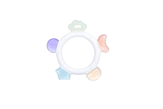 Cosmo Ring Teether – 100% Food Grade Silicone Baby Teething Toy | Multi-Textured Sensory Shapes for Gum Relief | Easy Grip Circle Design | BPA-Free, Phthalate-Free | Baby Teether 3-36 Months