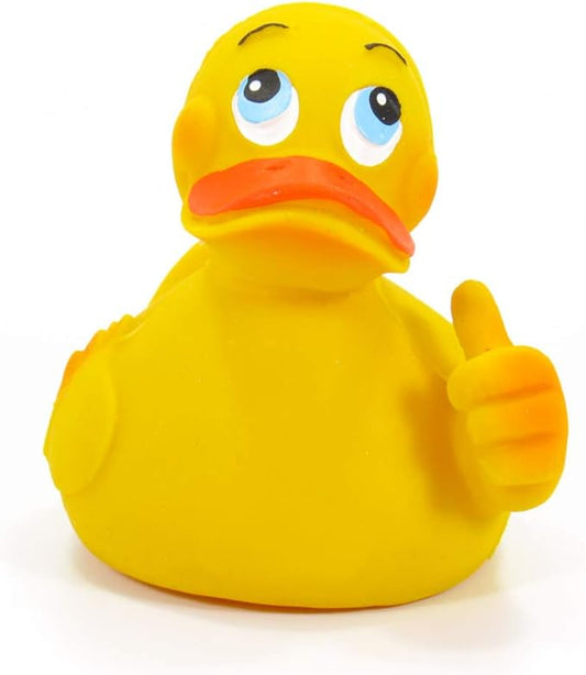 OK Thumbs Up Rubber Duck Bath Toy | All Natural, Organic, Eco Friendly, Squeaker | Imported from Barcelona, Spain