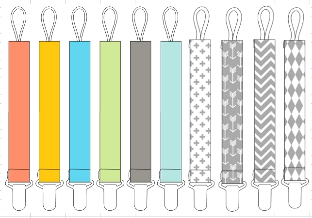 Neutral Pacifier Clips 10 Pack,Pacifier Holder Clips Fits for Pacifiers and Teethers