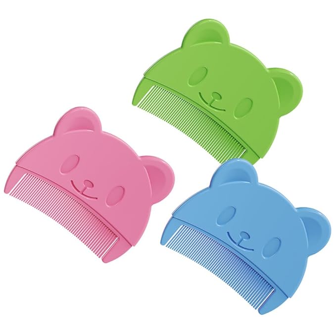 Baby Bath Brush, Baby Cradle Cap Brush, Silicone Massage Brush, Baby Comb, Children's Comb（3pcs） (Pink)