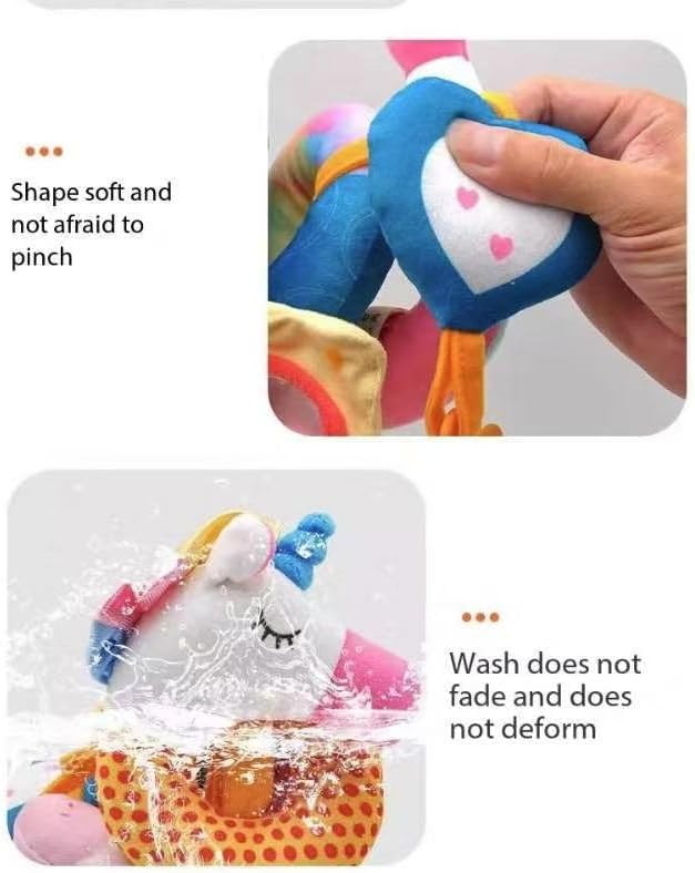 Spiral Car Seat & Stroller Activity Toys-Baby Sensory Toys for Babies 0-12 Months Boys Girls - Hanging Toys Carseat Crib Stroller, withbRattle, Mirror, Crinkle, Squeaky Baby Gifts 02