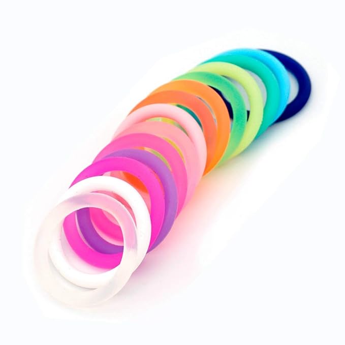 20Pcs Mix 14 Colors Safe Silicone O Ring Baby Silicone Pacifier Dummy Chain Adapter Holder O Ring Inner Size 21.5mm
