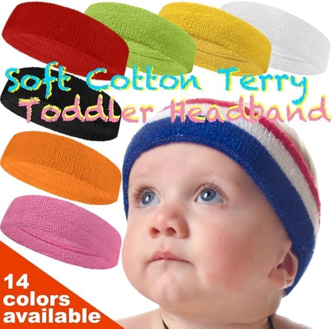 COUVER Baby Infant Terry Solid Color Headband/Terry Cloth Head Band - 4 Pieces