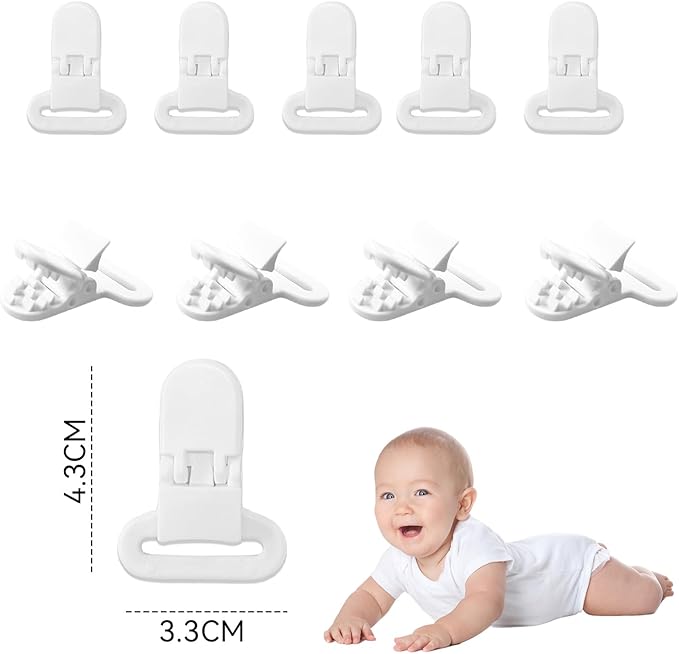 100Pcs Clips Holders Suspender Mitten Binky Clip for DIY Teething Blankets Bib Holder Suit for 20-25 mm Ribbon