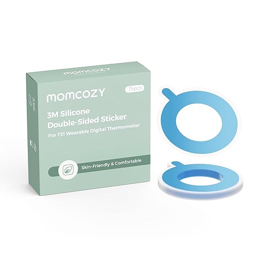 Momcozy Replacement Stickers for Momcozy Wearable Digital Thermometer,15 Count,Single-Use,Skin-Friendly