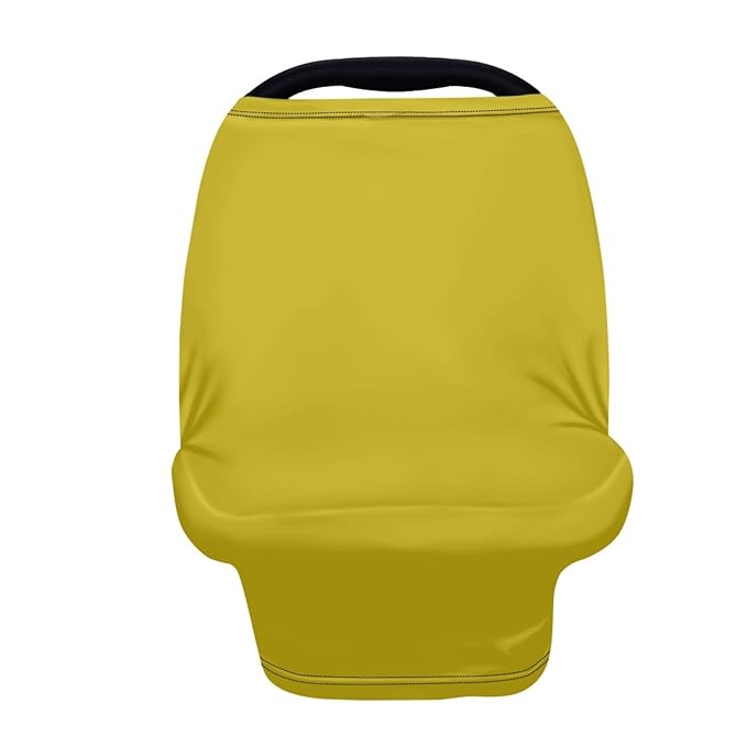 Solid Color Car Seat Nursing Breastfeeding Cover, Multi Use Cover Cozy Carseat Canopy Cover, Infant Babies Stroller Cover,Ultra Soft Stretchy Nurse Gifts Lemon Yellow Breastfeeding Cover