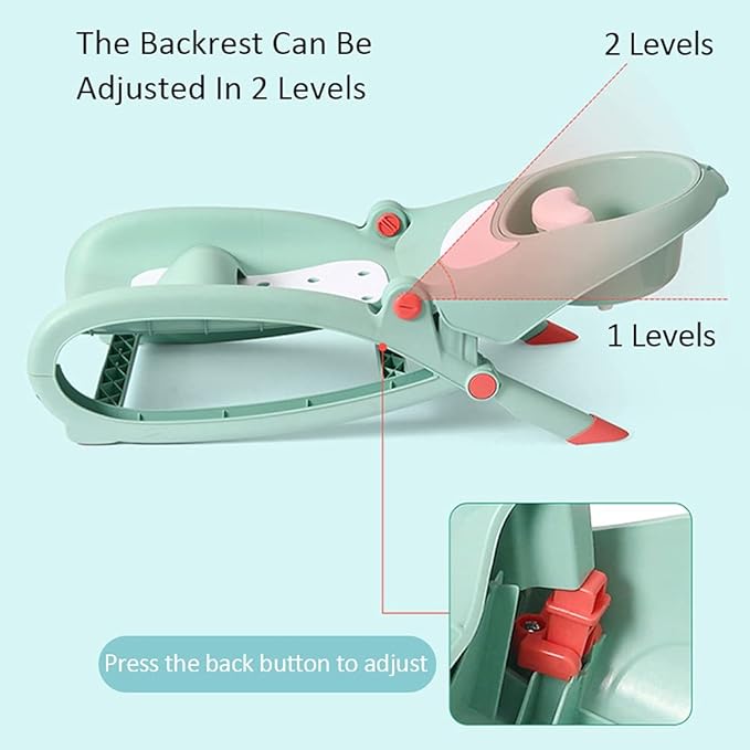 WAYUTO Foldable Baby Shampoo Chair with Shampoo Basin and Head Cushion Waterproof Kids Wash Hair Chair Comfortable Toddler Shampoo Chair Bather Girls Non Slip Kids Hair Washing Bath Seat(Mint Green)