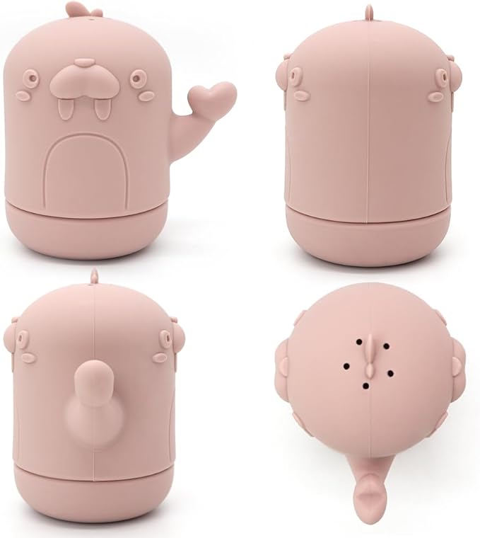 PandaEar 4 Pack Silicone Bath Toys for Babies 0-6 6-12 Months, Mold Free Bathtub Toys for Toddlers Kids Infant, Non Toxic Swimming Shower Toys for Toddlers 1-3 (A)