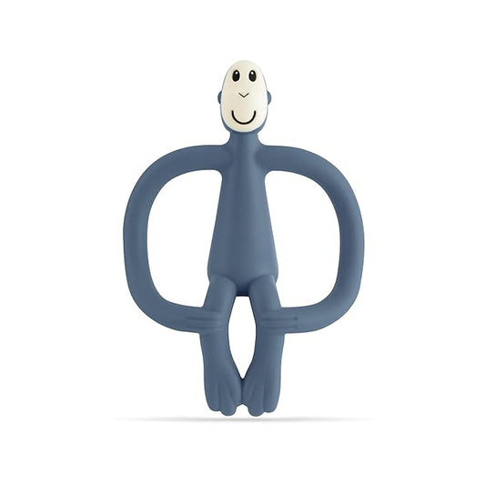 Matchstick Monkey Original Teether & Gel Applicator – Silicone Baby Teether, Easy-to-Grip, BPA-Free, Supports Self-Soothing & Early Brushing, 3 Months+, 4 Inches, Airforce Blue