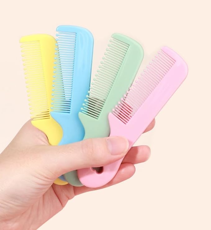 4Pcs Baby Combs with Round Colorful Soft Bristle Tips, Gentle on Sensitive Scalp Skin for Newborns, Infants, Toddlers for Nursery Newborn Infant Girl Boy Kids Comb Baby，Grooming and Healthcare Kits