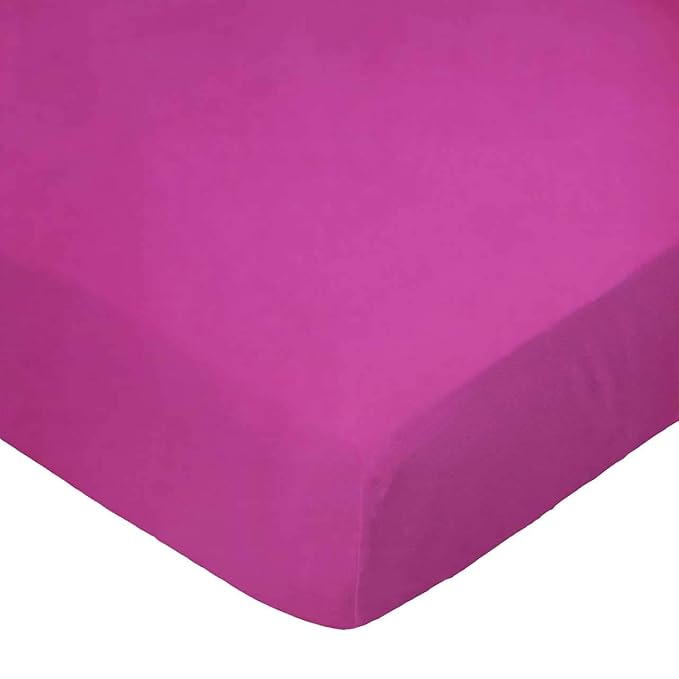 SheetWorld Fitted 100% Cotton Percale Pack N Play Sheet Fits Graco 27 x 39, Hot Pink Woven, Made in USA