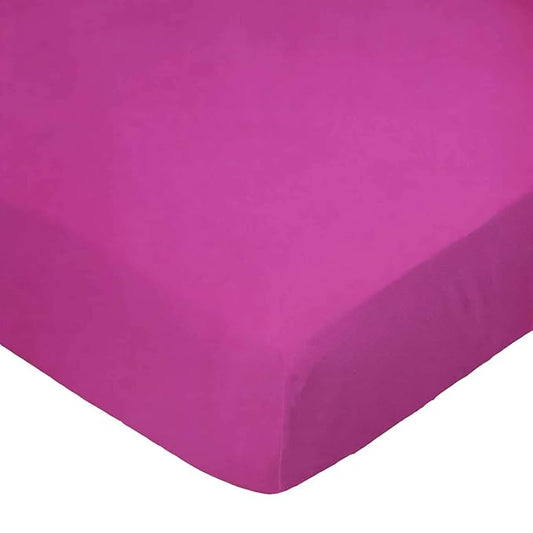 SheetWorld Fitted 100% Cotton Percale Pack N Play Sheet Fits Graco 27 x 39, Hot Pink Woven, Made in USA