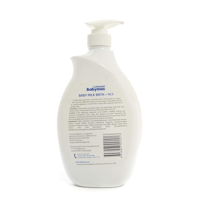 Lovercare Babymac Baby Milk Bath + Rice 33.8 fl oz /1000ml