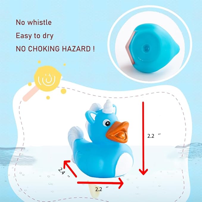 Assorted Rubber Duck Small Rubber Ducks in Bulk Baby Shower Bath Toy for Kids Toddler Birthday Christmas Party Favors Stocking Stuffers Classroom Incentives (Assortment Ducks 12pcs)
