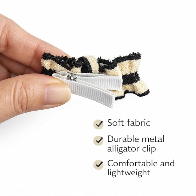 Baby Hair Clips Set, 10PCS Soft Fabric Hair Accessories for Toddlers, Mini Hair Bows for Daily Wear, School, Parties, Birthday Gifts (Black)