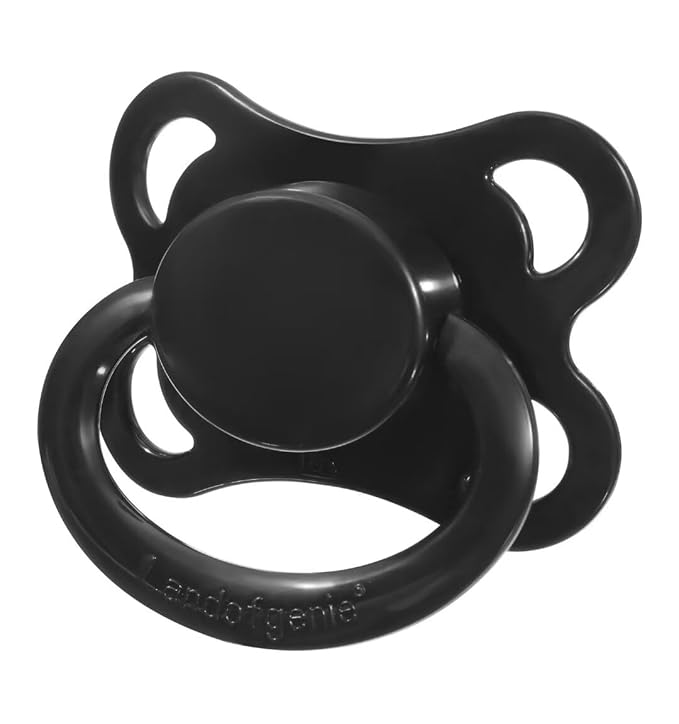 Landofgenie Large Shield Adult Size Pacifiers Set Moon Shaped Cutie Pacifier 3 Pack - Black+Pink+Purple