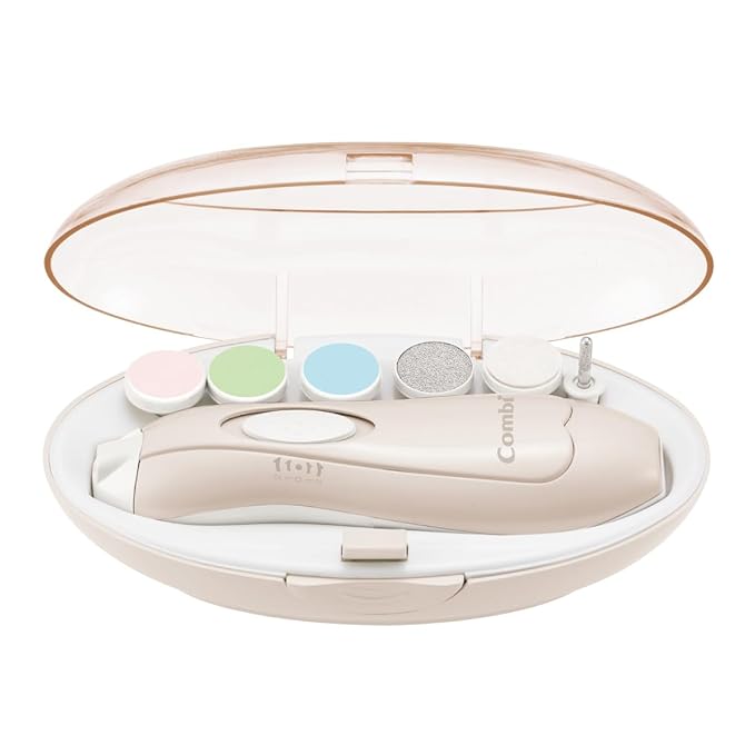 Combi Baby and Mom Nail Care Set, Cotton Beige with 6 Attachments