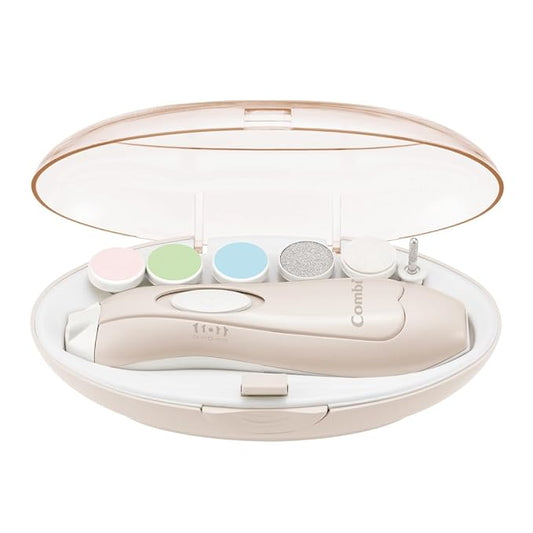Combi Baby and Mom Nail Care Set, Cotton Beige with 6 Attachments