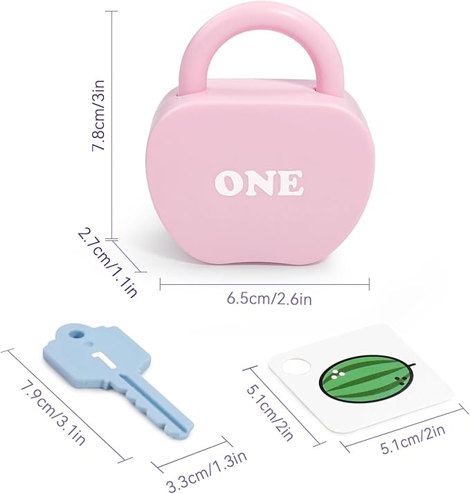 5 Sets Lock and Key Sensory Toy, Number Counting & Matching Math Games, Preschool Learning Activities, Educational Montessori Toddlers Toys for 3 Year Old