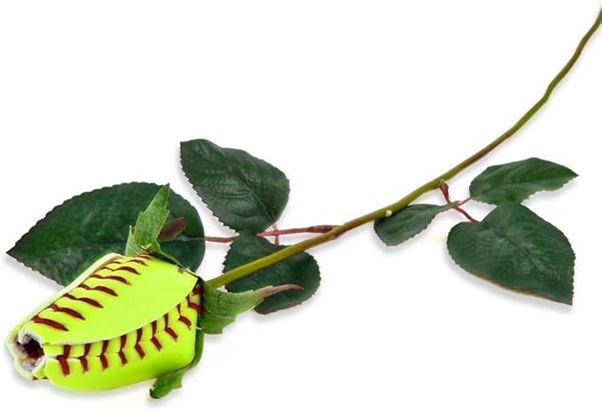 Softball Rose - Handmade with Authentic Premium Softball Covers - Original Design by Sports Roses
