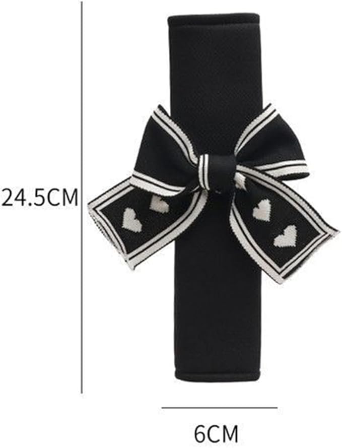 Bow Car Seat Straps Shoulder Pads for Women Girl, Soft Seat Belt Covers for All Car Seats/Pushchair/Stroller/High Chair (Black)