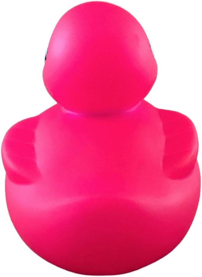 3" Rubber Duck [Sealed Hole, Floats Upright] - Baby Safe Bathtub Bathing Toy - Pink Ribbon Rubber Duck